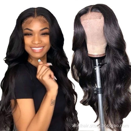 Vendor Stock 13X6 Hd Transparent Swiss Lace Wigs Human Hair Lace Front Glueless Brazilian 100% Virgin Natural Human Hair Wigs